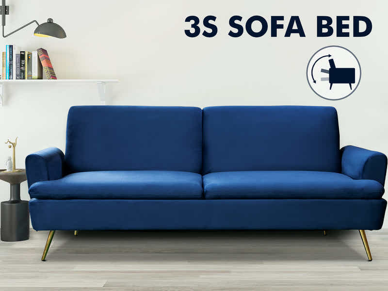 Gyllene Velvet Sofa Bed - Navy