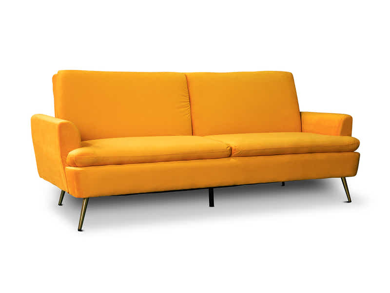 Gyllene Velvet Sofa Bed - Yellow