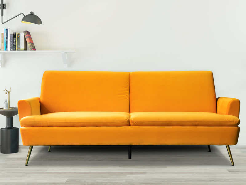 Gyllene Velvet Sofa Bed - Yellow
