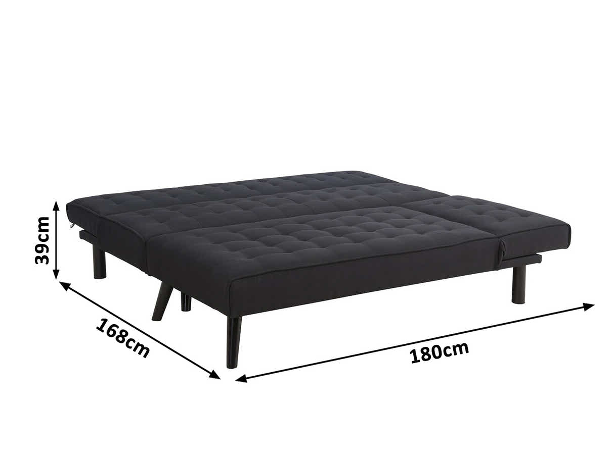 Boston Sofa Bed Chaise - Black