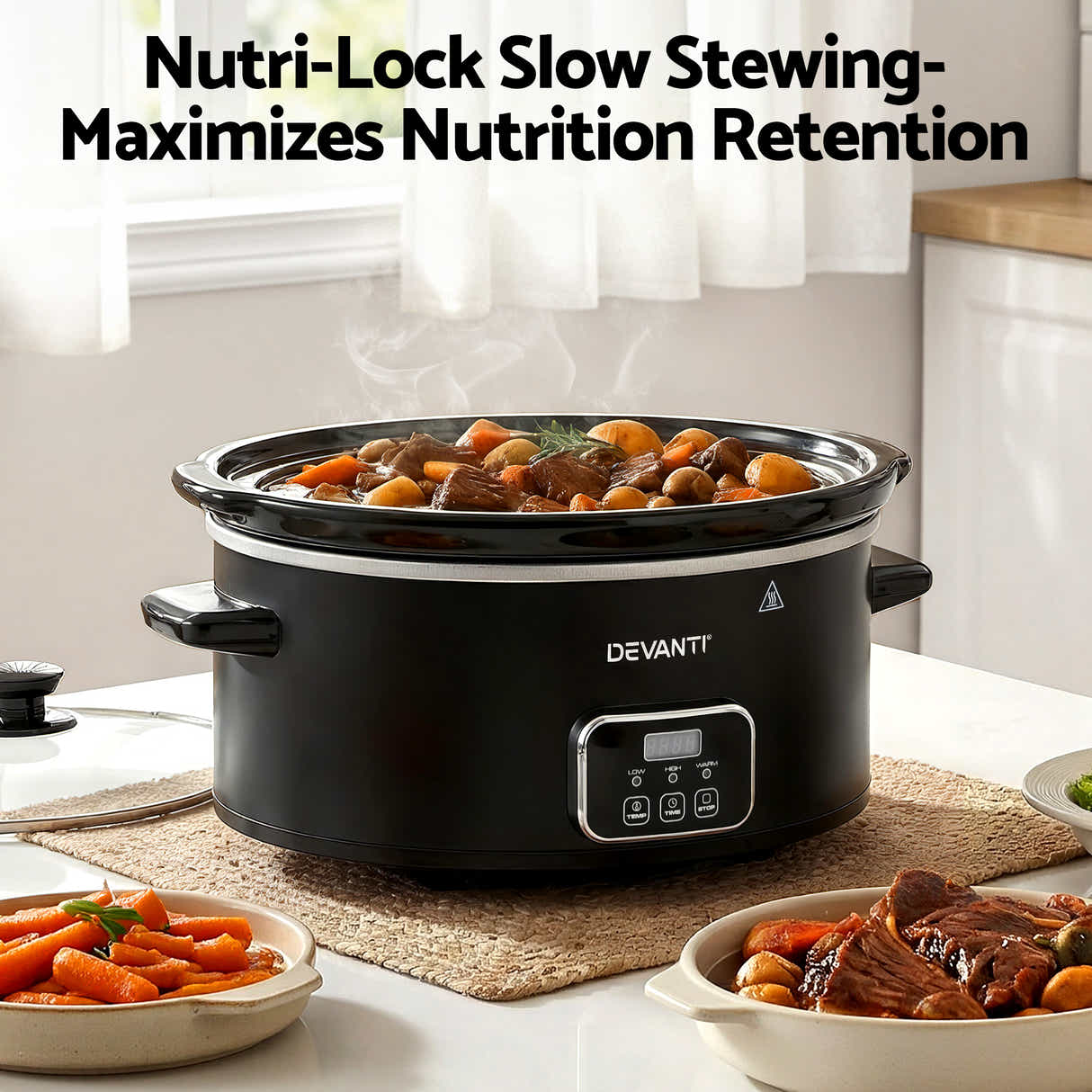 DS NA Devanti 5.6L Slow Cooker Electric Multi Cooker with 3 Heat Settings