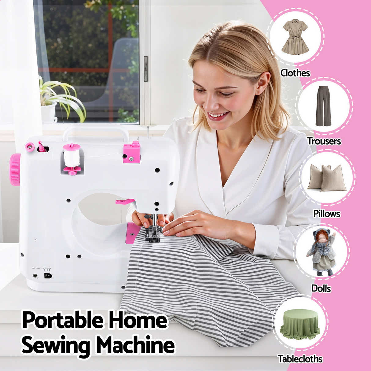 DS NA Devanti 12 Stitches Mini Sewing Machine for Beginners Portable