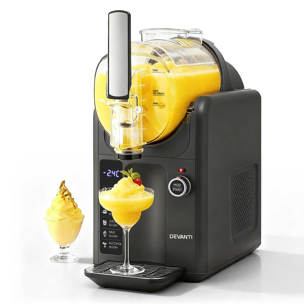 DS NA Devanti 5in1 Slushie Machine Ice Cream Maker 2L Grey