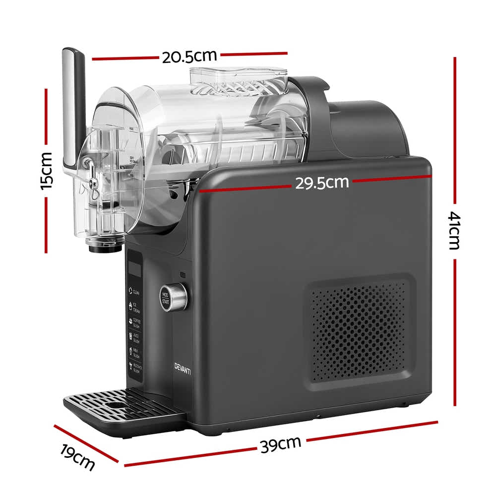 DS NA Devanti 5in1 Slushie Machine Ice Cream Maker 2L Grey