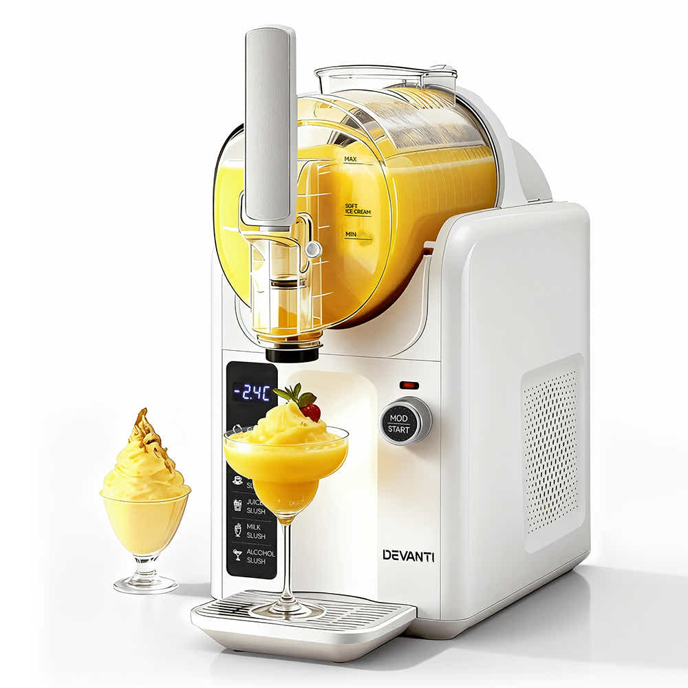 DS NA Devanti 5in1 Slushie Machine Ice Cream Maker 2L White