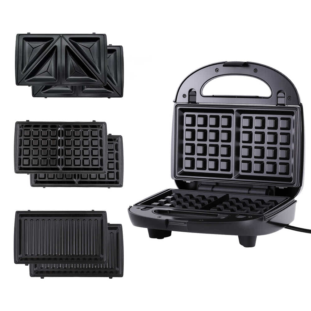 DS NA Devanti 3-in-1 Sandwich Press Waffle Maker Panini Press Grill 850W