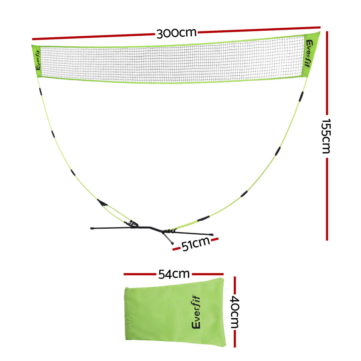 DS NA Everfit 3M Badminton Tennis Net Portable Volleyball Kit Yellow