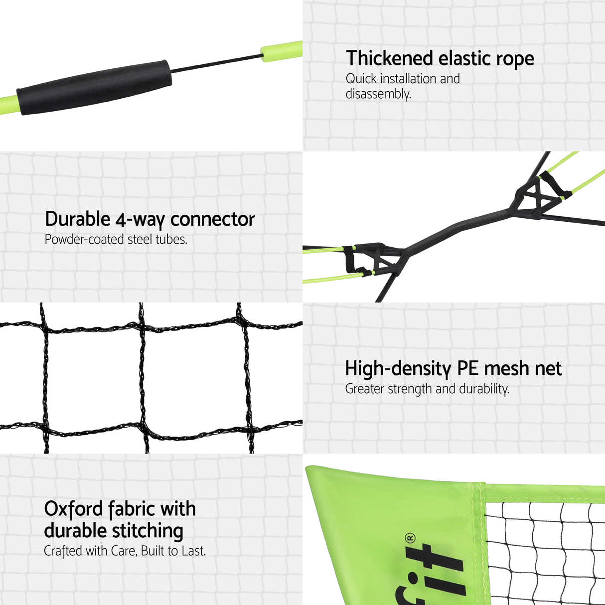 DS NA Everfit 3M Badminton Tennis Net Portable Volleyball Kit Yellow