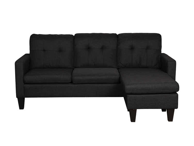 Northland Linen Sofa With Ottoman - Black