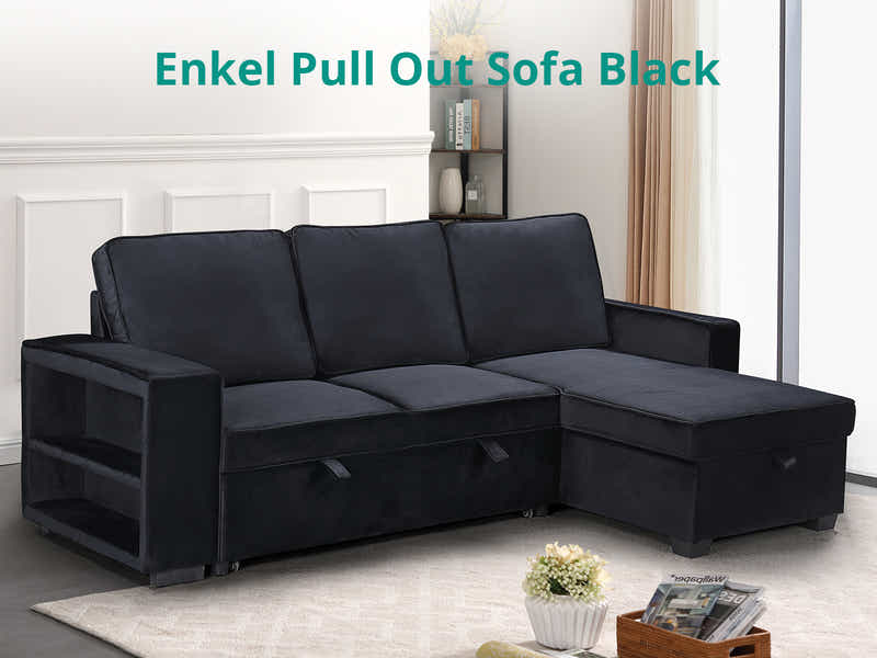 Enkel Pull Out Sofa Bed - Black