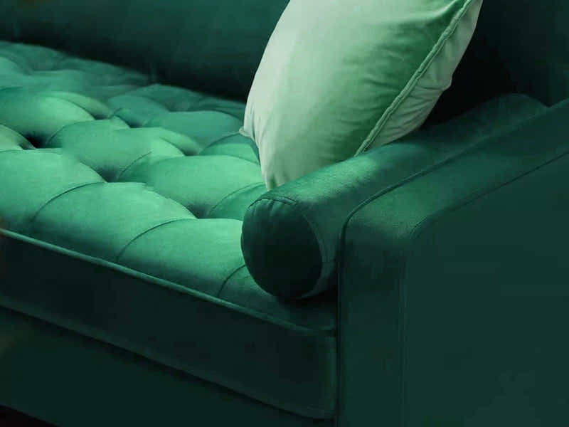 Gyllene 3-Seater Velvet Sofa - Green