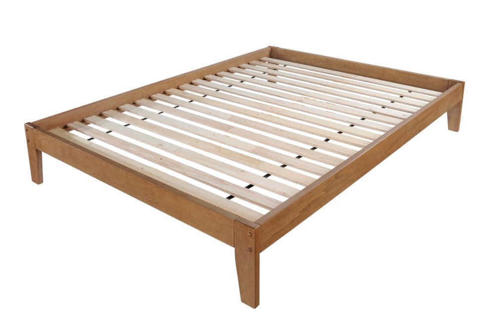 Sovo Bed Frame Oak & Xclusive Pocket Spring Mattress X20 - King Single