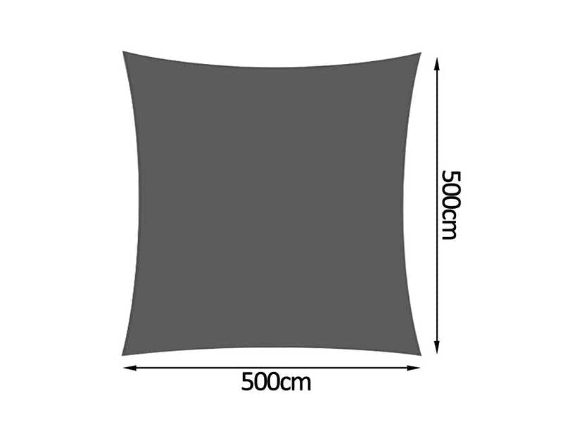 280gsm Shade Sail 5x5M grey square
