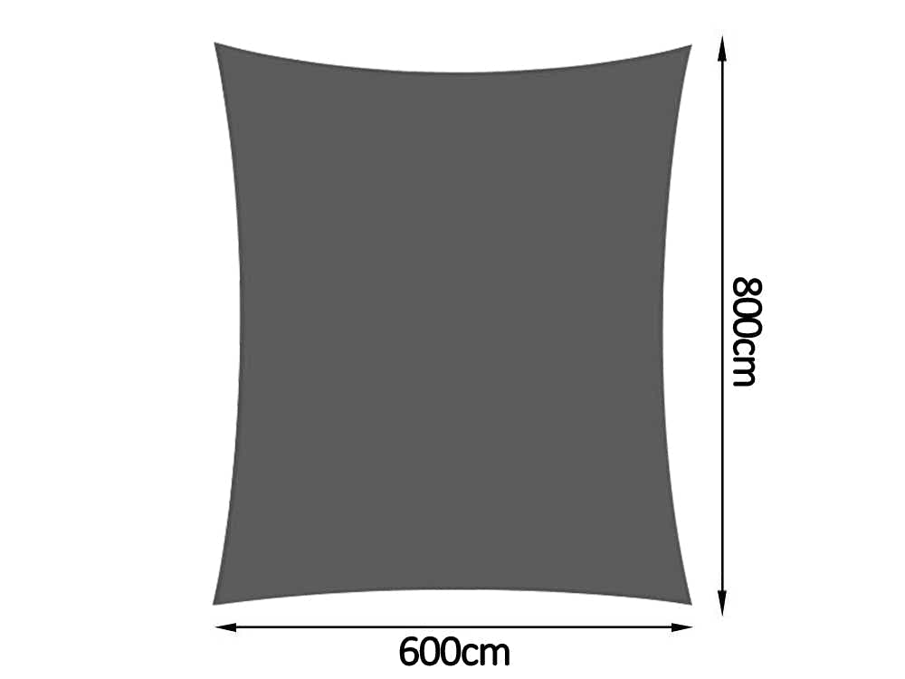 Shade sail D 6x8m GREY