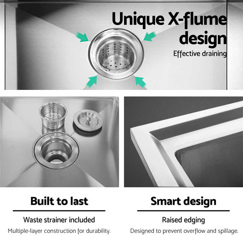 Cefito Stainless Steel Kitchen Sink Bench - 100x60 cm