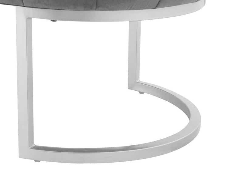 Lunare Velvet Ottoman Bench - Grey