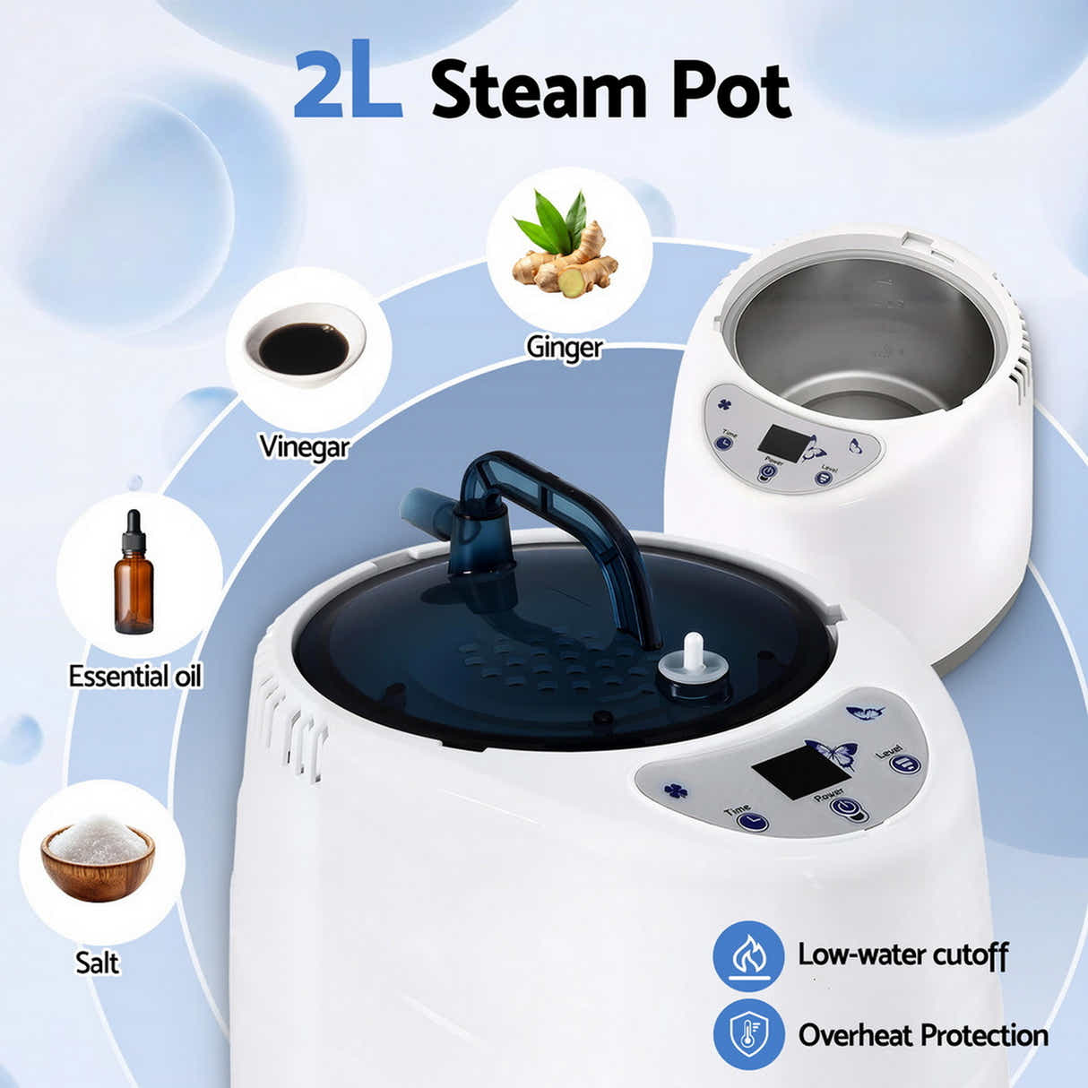 DS NA Devanti Portable Steam Sauna Tent 1000W 2L Steamer Pot Personal Home SPA