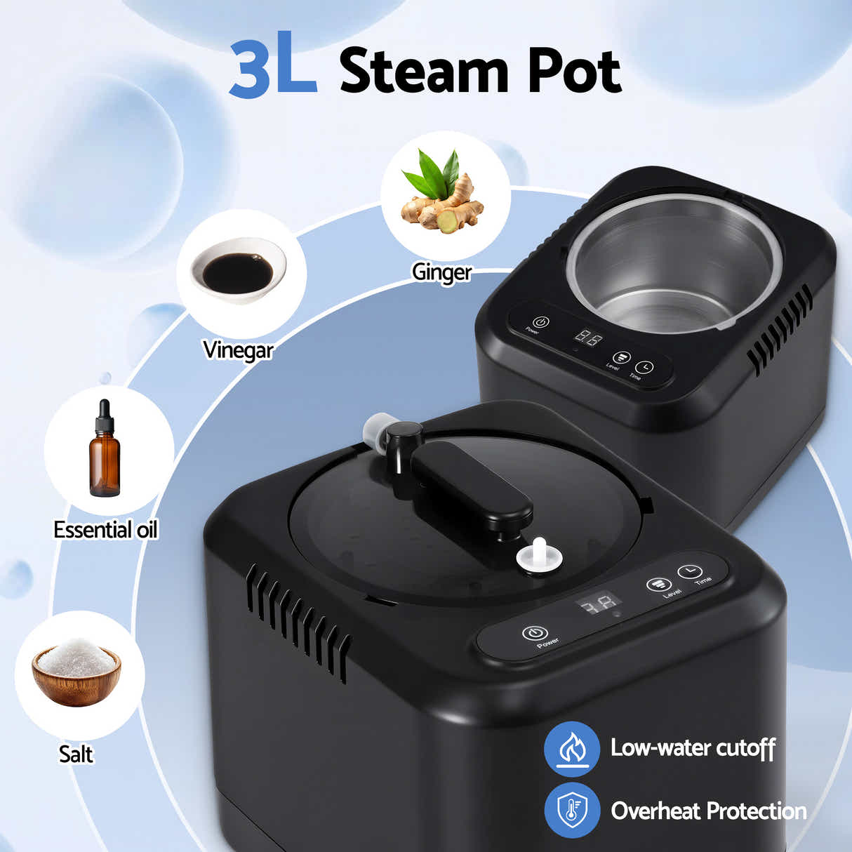 DS NA Devanti Portable Steam Sauna Tent 1000W 3L Steamer Pot Full Body Home SPA