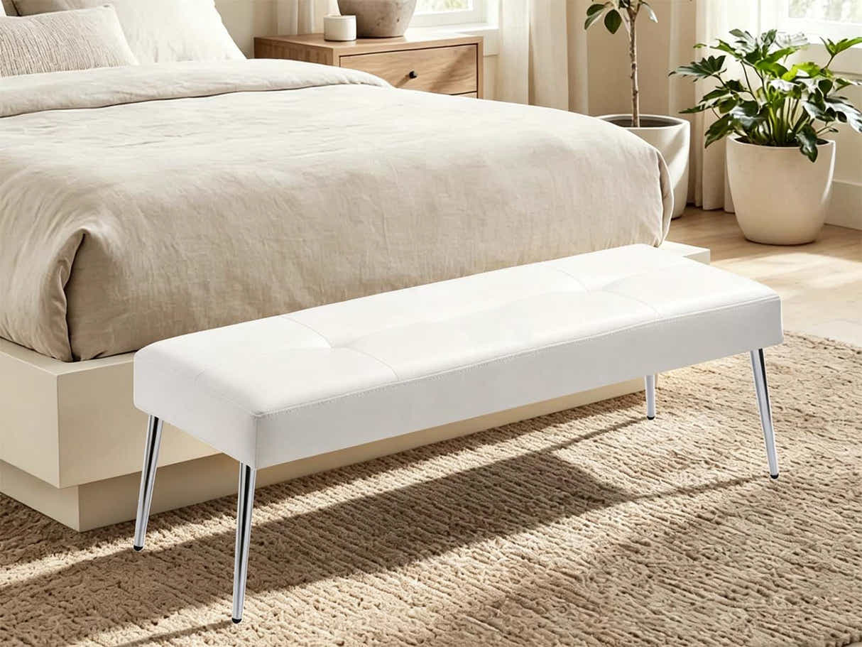 DS Tufted Leather Bench - Beige