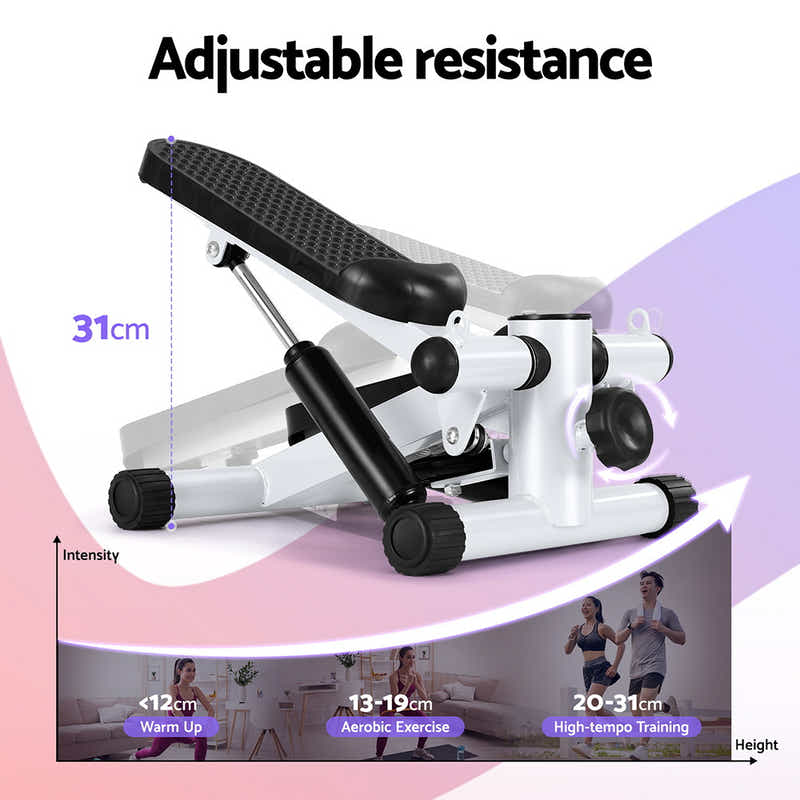 Mini Stepper with Resistance Rope Aerobic for Exercise Compact Home Work