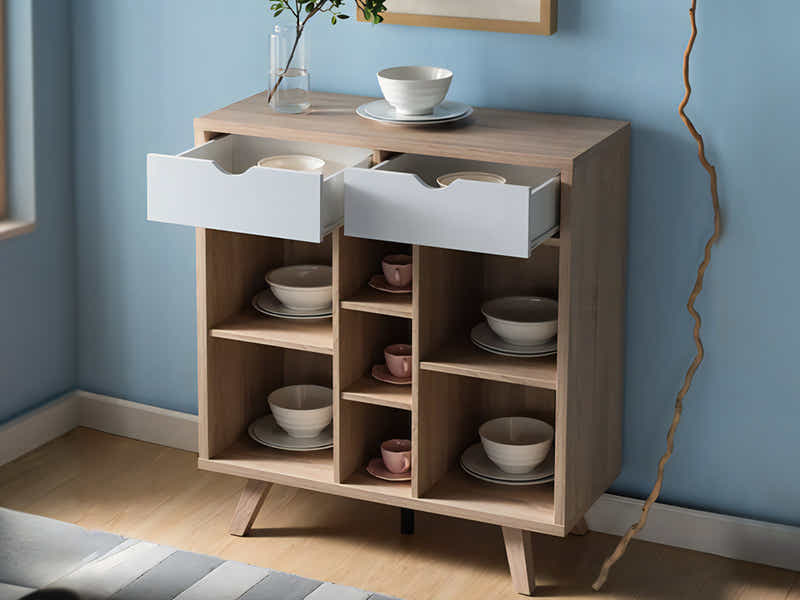 Sideboard / Buffet with Open Shelves - 91 cm