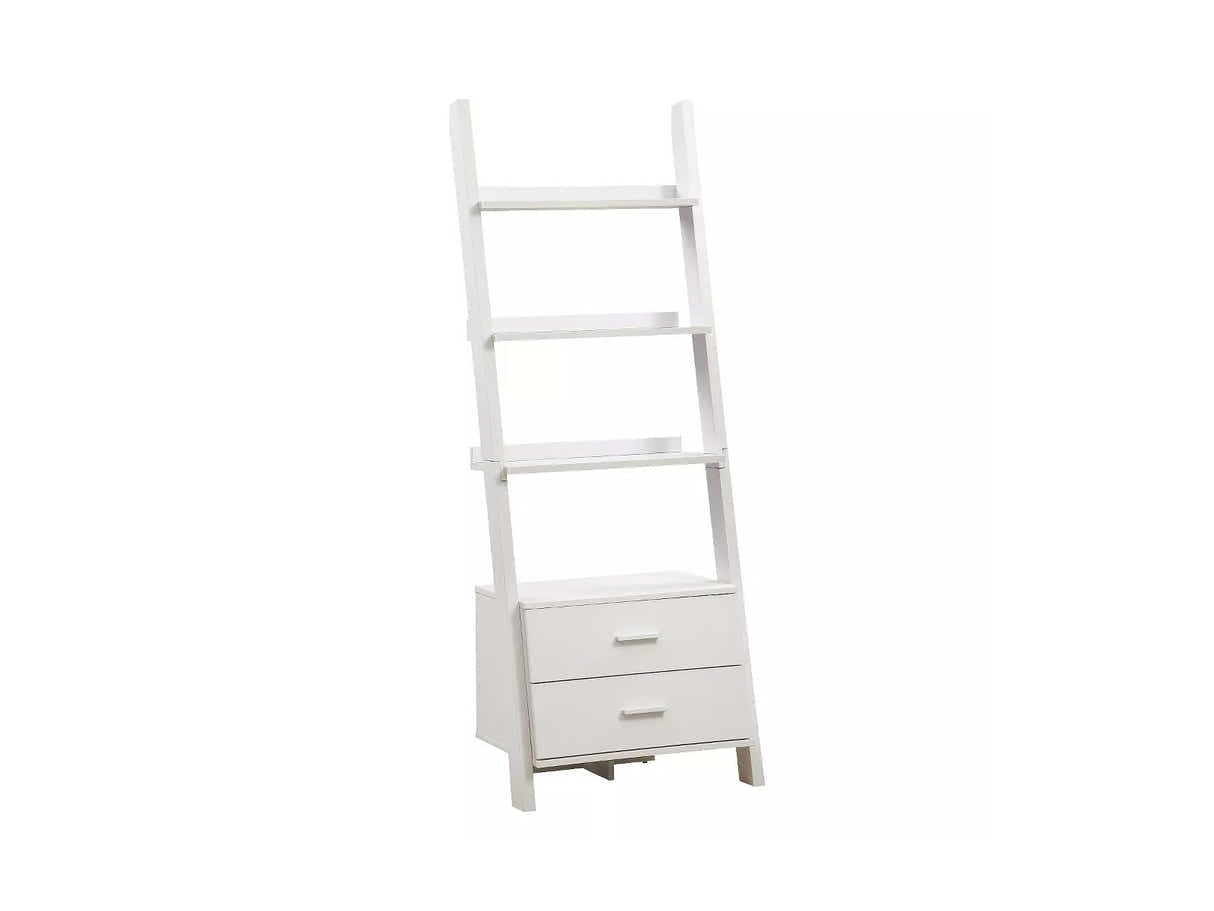 Hollow Core ladder Bookcase White