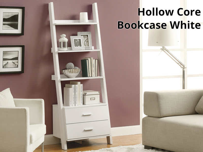 Hollow Core ladder Bookcase White
