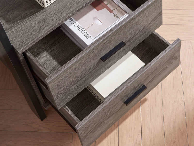 Hollow Core Ladder Bookcase Dark Grey