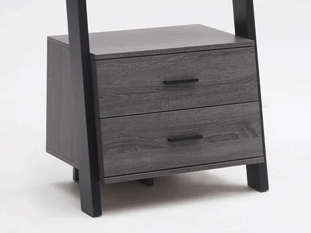 Hollow Core Ladder Bookcase Dark Grey