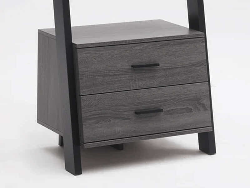 Hollow Core Ladder Bookcase Dark Grey