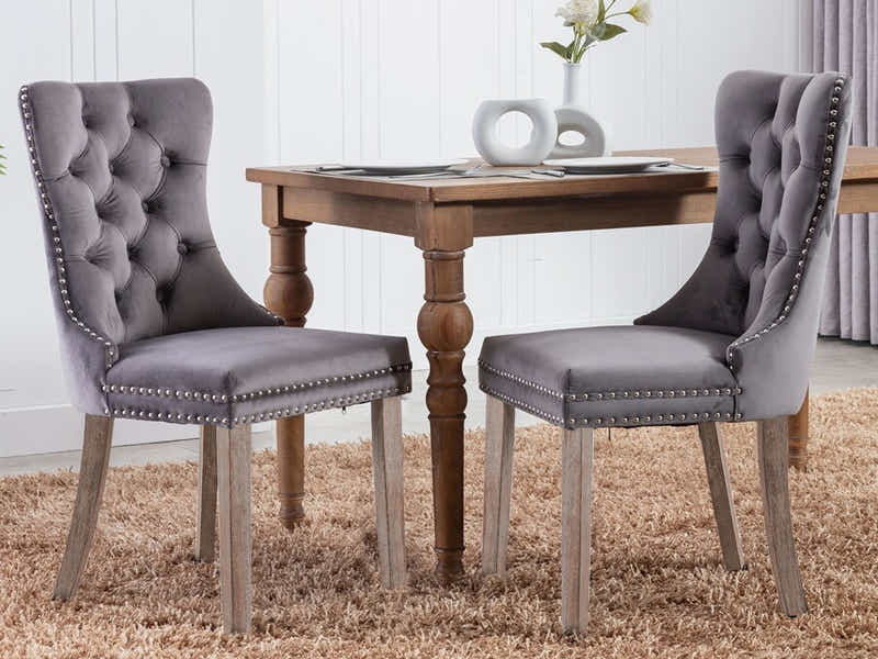 Dining chair 8012 Grey Silver x2