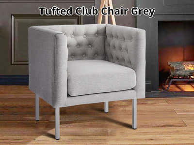 DS Tufted Club Chair Grey