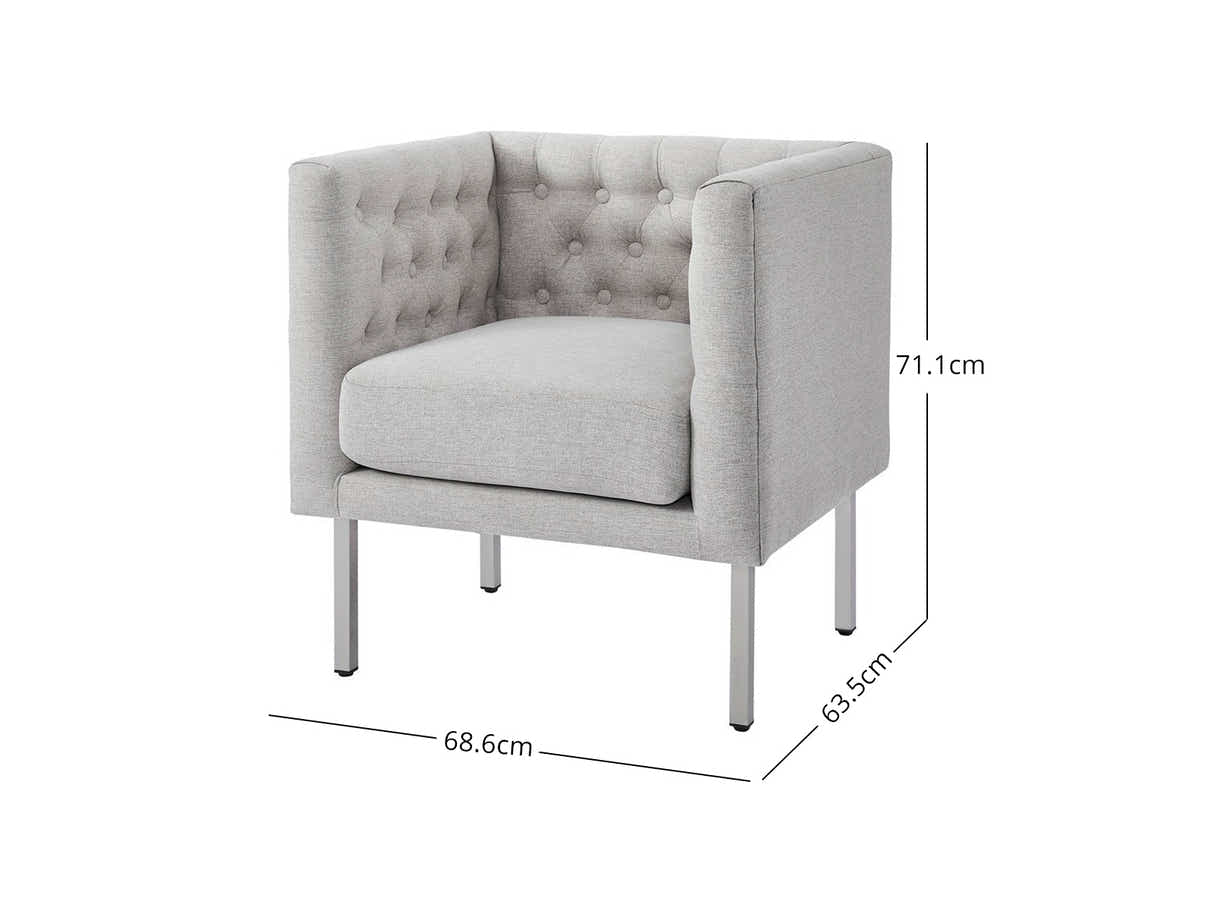 Tufted Club Chair Grey