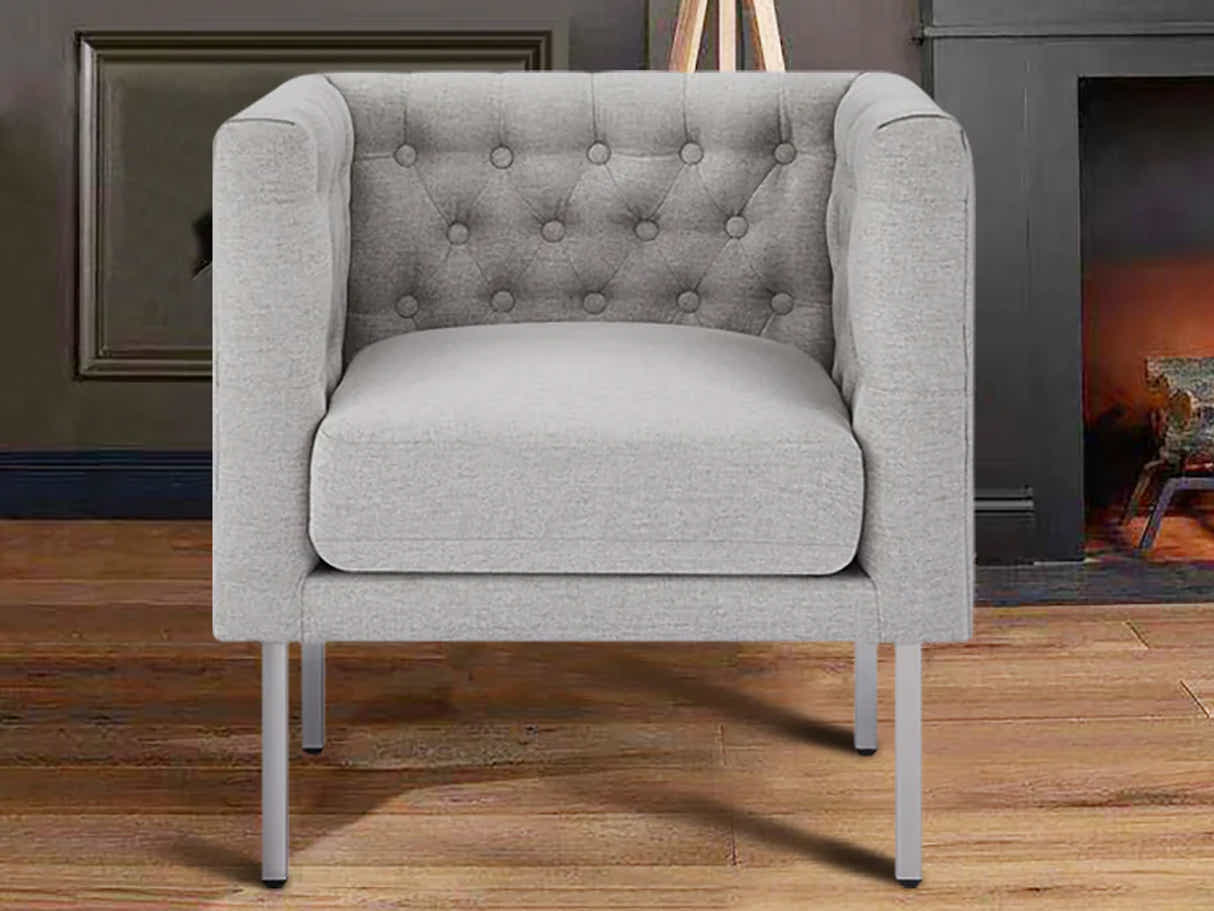 Tufted Club Chair Grey