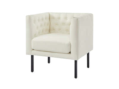 DS Tufted Club Chair White