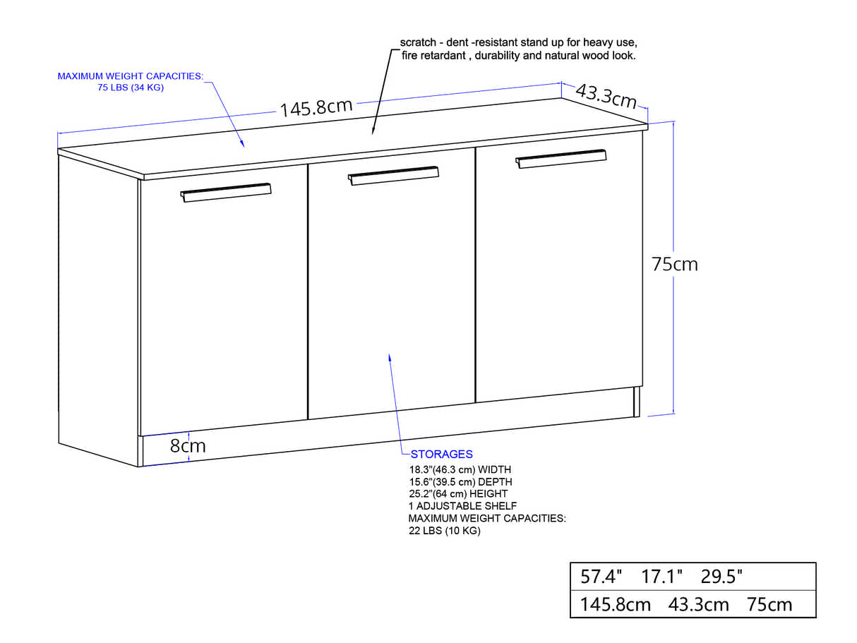 3-Door File Cabinet