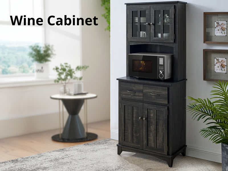 Brook Wine Cabinet - Charcoal