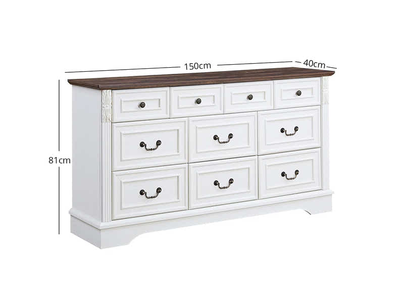 10 Drawer Chest White