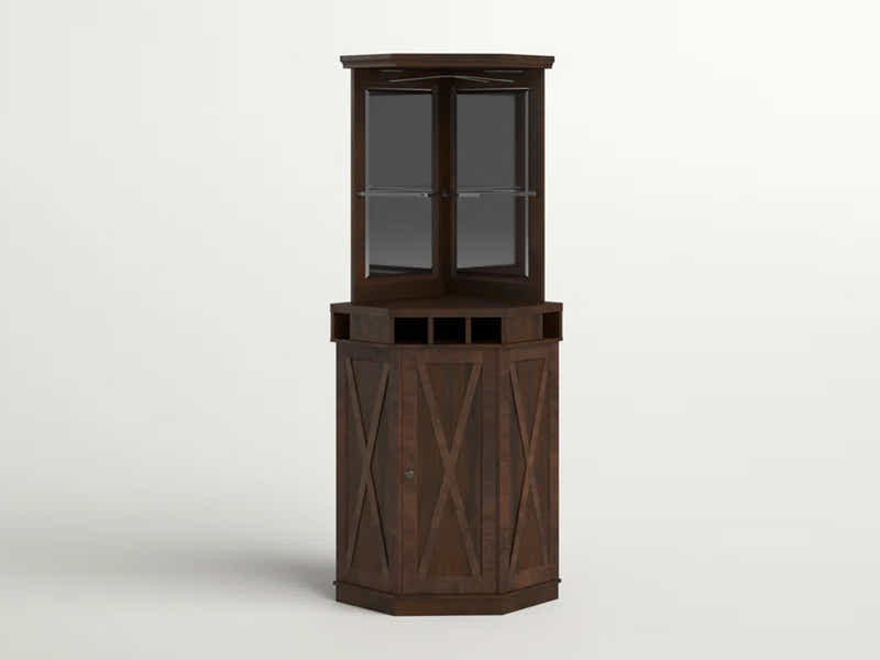 Corner Wine Cabinet - Brown