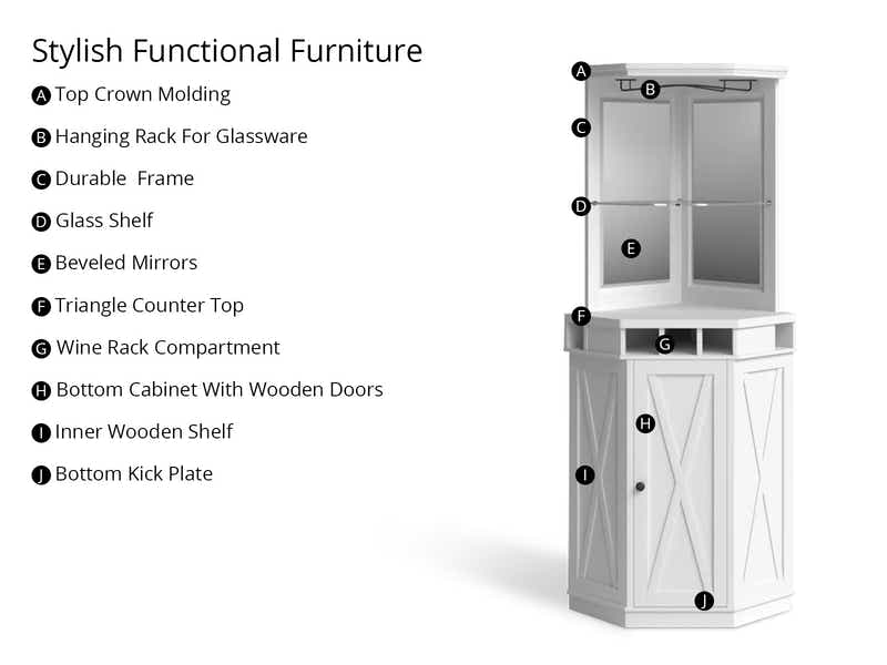 Corner Wine Cabinet - White