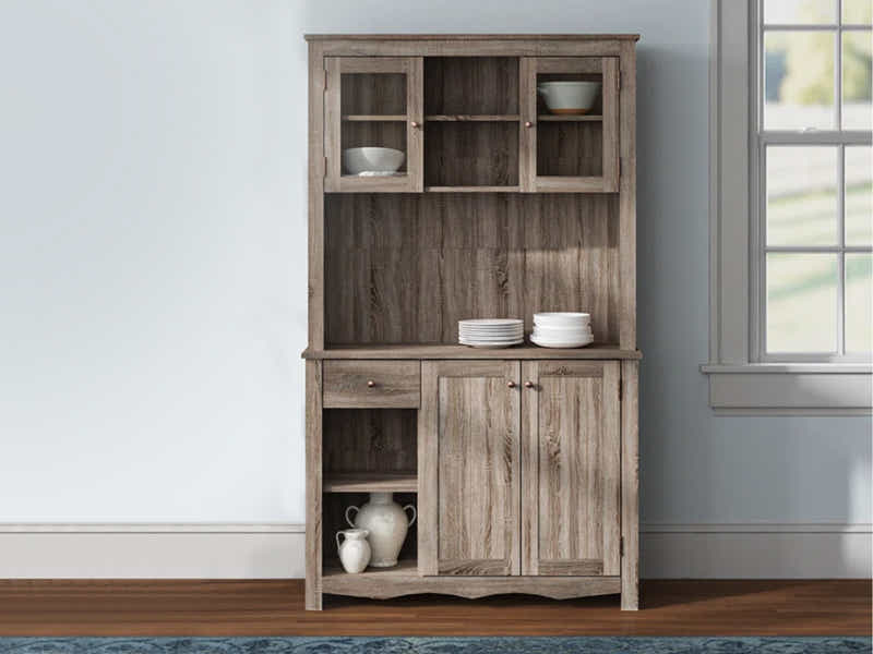 Grey Oak Kitchen Pantry Cabinet (Right)