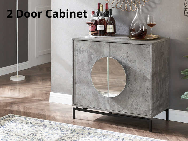 2-Door Wine Cabinet - Grey