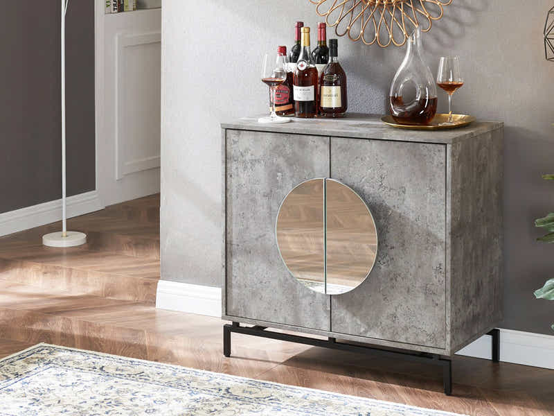 2-Door Wine Cabinet - Grey