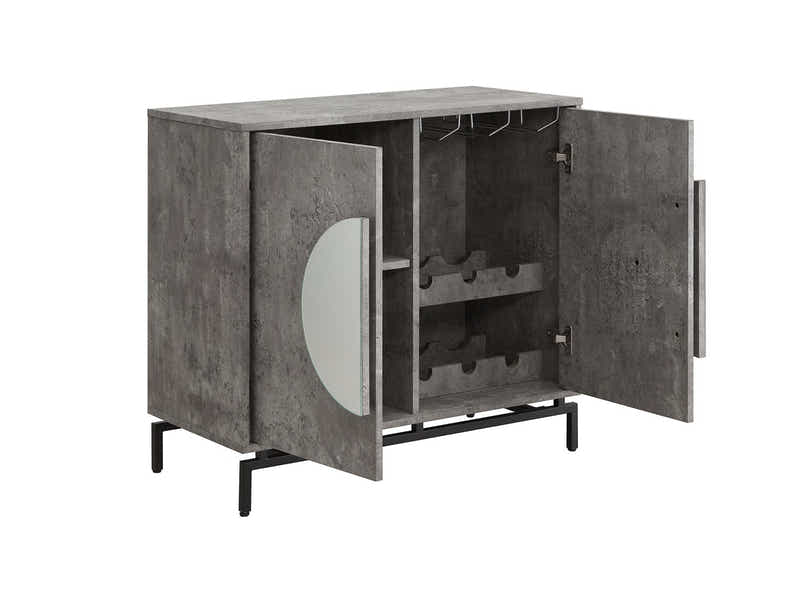 2-Door Wine Cabinet - Grey