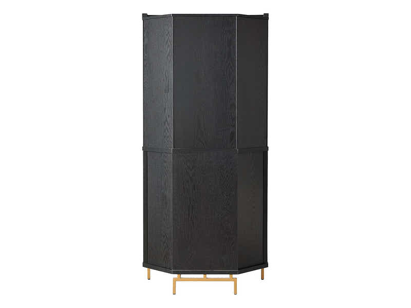2-Door Corner Wine Cabinet - Black