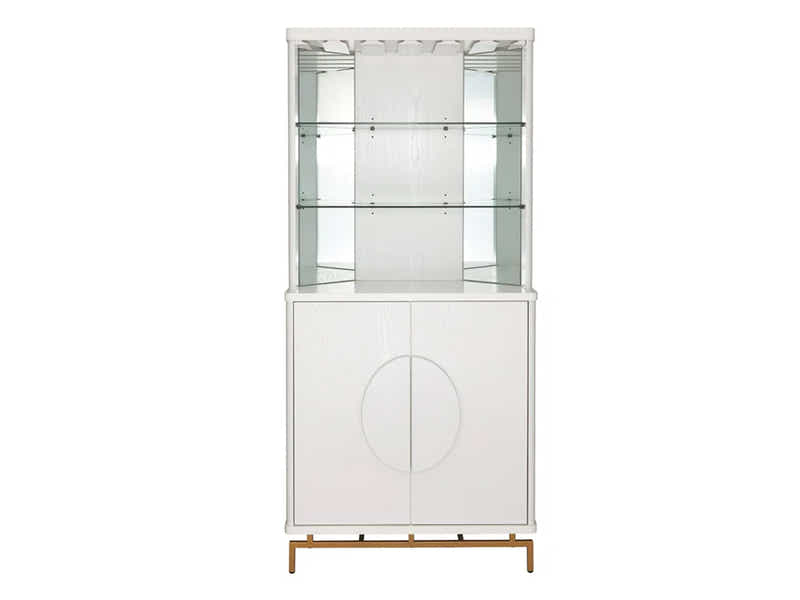2-Door Corner Wine Cabinet - White