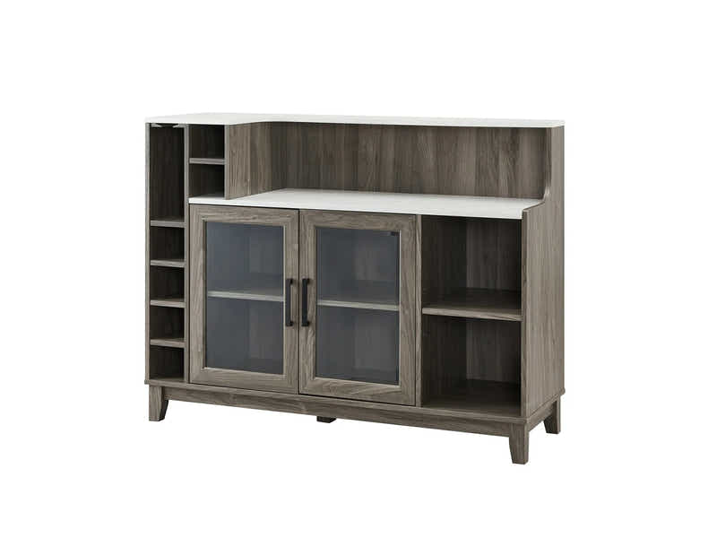 Grey Wine Cabinet with Glass Door