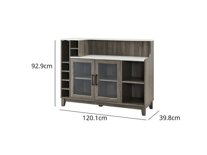Grey Wine Cabinet with Glass Door