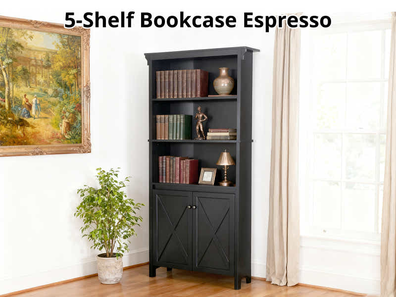 DS 5-Shelf Bookcase Espresso