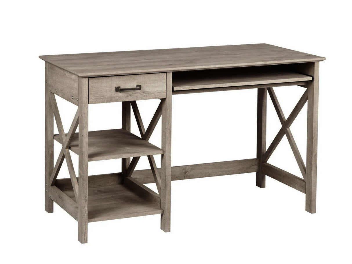 Writing Desk With Shelves Rustic Oak